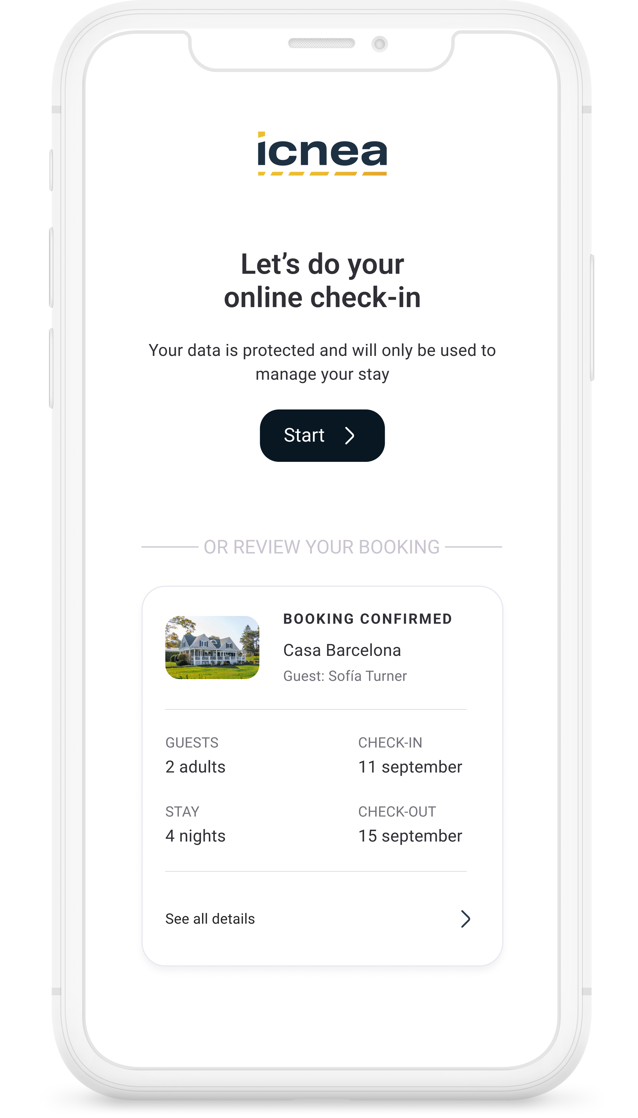 App d'Icnea a la secció d'hostes